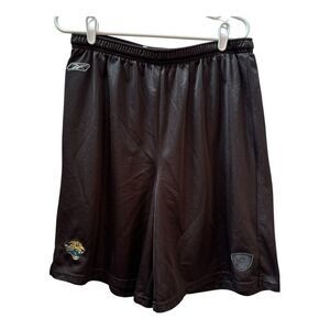 Reebok NFL Collection Black Jacksonville Jag Logo Mesh‎ Gym Shorts Size XL